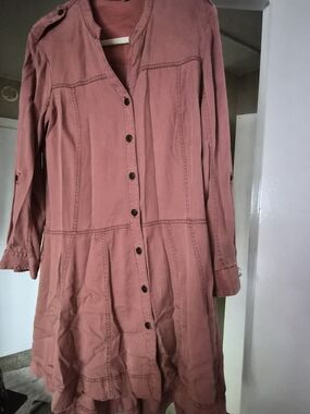 Button-Front Rose Midi Dress - Women